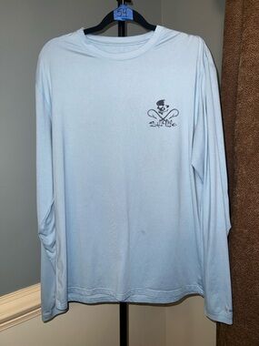 Salt Life Light Blue Long Sleeve Performance Shirt with Logo